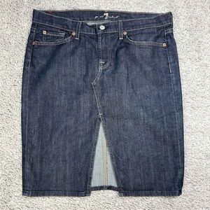 7 For All Mankind Skirt Womens 31 Roxanne Dark Wash Made in USA Classic Western